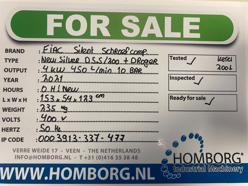 Fiac New Silver D 5.5 / 200 Silent 4 kW 450 L / min 10 Bar Elektrische Schroefcompressor met ketel en droger - Luchtcompressor: afbeelding 2 Fiac New Silver D 5.5 / 200 Silent 4 kW 450 L / min 10 Bar Elektrische Schroefcompressor met ketel en droger - Luchtcompressor: afbeelding 2