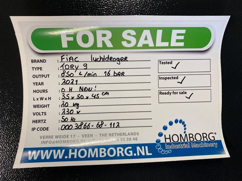 Nieuw Luchtcompressor Fiac TDRY 9 luchtdroger 850 L / min 16 bar Airdryer New !: afbeelding 11 Nieuw Luchtcompressor Fiac TDRY 9 luchtdroger 850 L / min 16 bar Airdryer New !: afbeelding 11