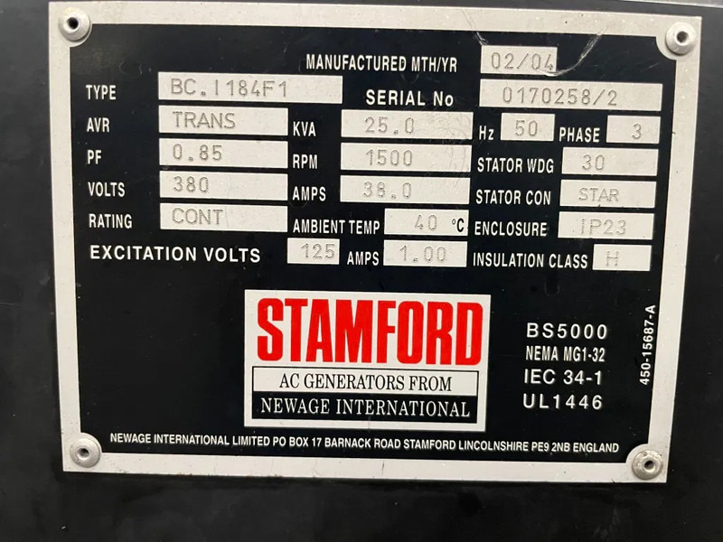 Hatz 2M40H Stamford 25 kVA generatorset - Industrie generator: afbeelding 5 Hatz 2M40H Stamford 25 kVA generatorset - Industrie generator: afbeelding 5