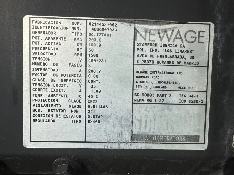 Industrie generator Himoinsa Iveco NEF 60 TE2 Stamford 200 kVA generatorset: afbeelding 11
