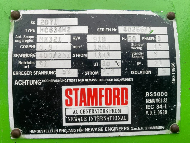 Jenbacher JW312 GSB Stamford 910 kVA gas generatorset - Industrie generator: afbeelding 5 Jenbacher JW312 GSB Stamford 910 kVA gas generatorset - Industrie generator: afbeelding 5