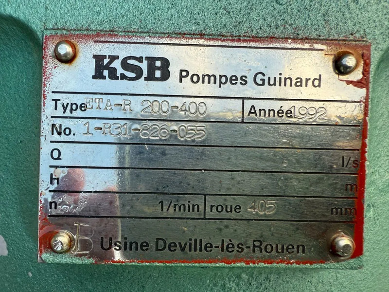 KSB KSB ETA-R 200-400 Waterpomp 515 m3 / h 455 hours - Water pomp: afbeelding 4 KSB KSB ETA-R 200-400 Waterpomp 515 m3 / h 455 hours - Water pomp: afbeelding 4
