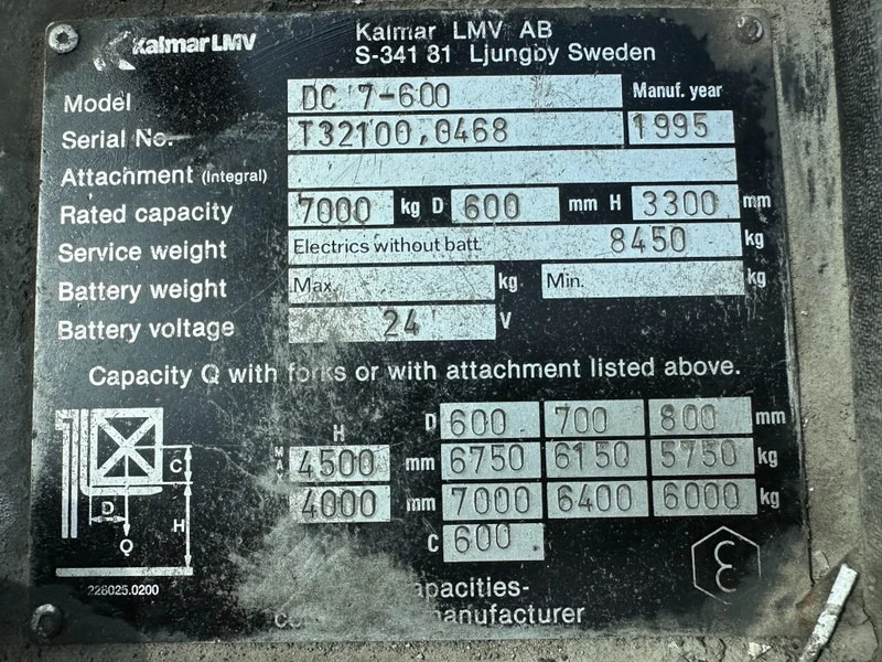 Kalmar DC 7-600 Perkins Diesel 7 ton Heftruck Roterende Stenenklem Layer Picker - Diesel heftruck: afbeelding 4 Kalmar DC 7-600 Perkins Diesel 7 ton Heftruck Roterende Stenenklem Layer Picker - Diesel heftruck: afbeelding 4
