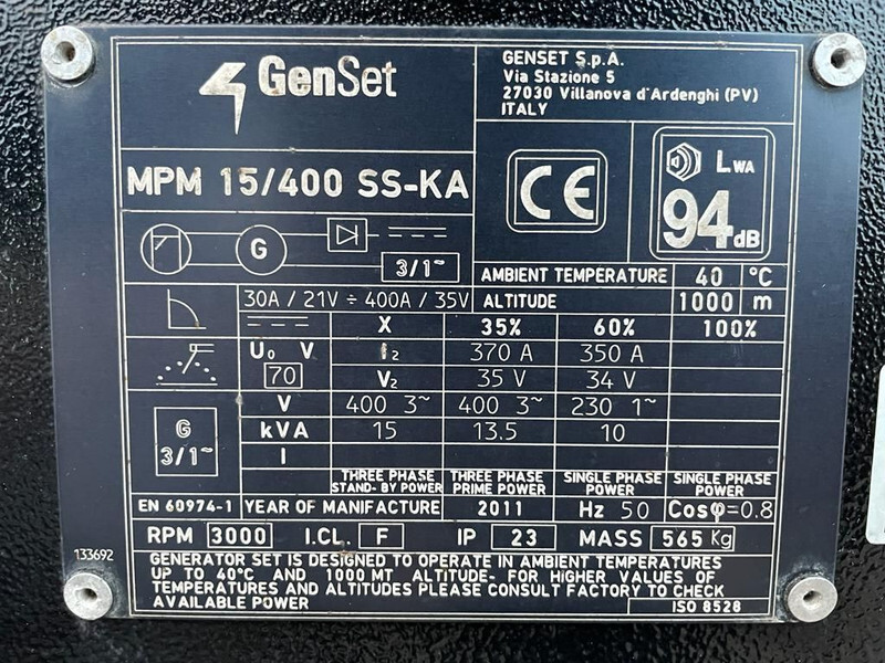 Kubota GenSet MPM 15/400 SS-KA 15 kVA 400 Amp Silent Las generatorset - Industrie generator: afbeelding 4 Kubota GenSet MPM 15/400 SS-KA 15 kVA 400 Amp Silent Las generatorset - Industrie generator: afbeelding 4