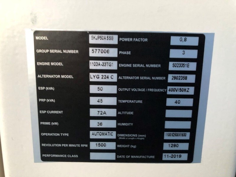 Perkins 50 kVA Silent generatorset New ! - Industrie generator: afbeelding 5 Perkins 50 kVA Silent generatorset New ! - Industrie generator: afbeelding 5