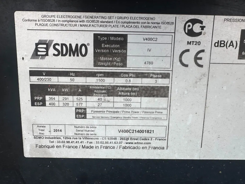 SDMO V400C2 Volvo Penta 440 kVA Silent generatorset - Industrie generator: afbeelding 3 SDMO V400C2 Volvo Penta 440 kVA Silent generatorset - Industrie generator: afbeelding 3