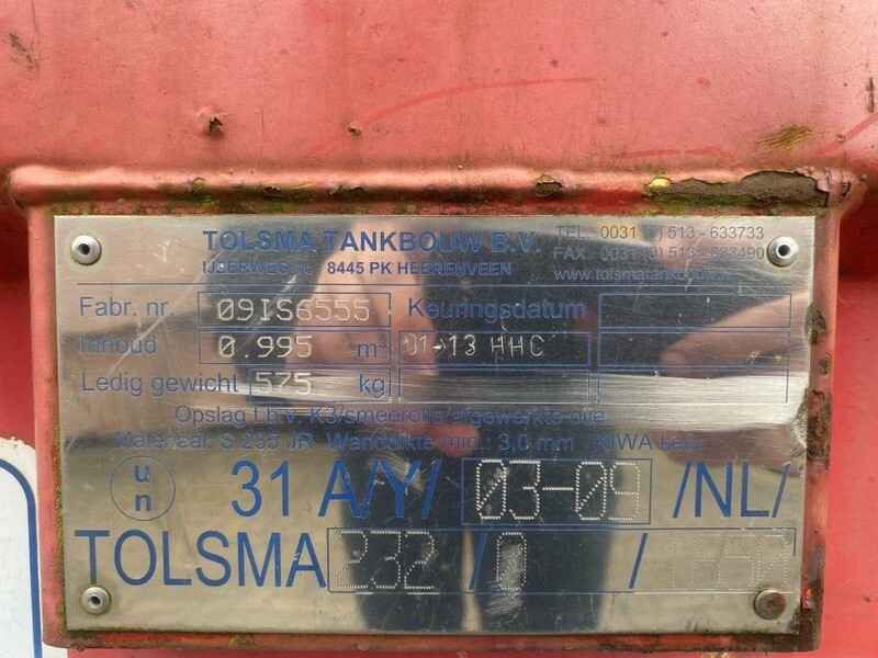 Tolsma Kiwa IBC 1000 liter dieseltank met handpomp - Opslagtank: afbeelding 3 Tolsma Kiwa IBC 1000 liter dieseltank met handpomp - Opslagtank: afbeelding 3