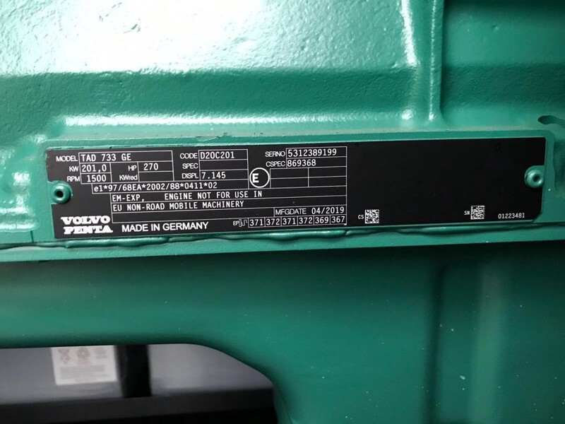 Volvo TAD 733 GE 225 kVA Supersilent generatorset New ! - Industrie generator: afbeelding 5 Volvo TAD 733 GE 225 kVA Supersilent generatorset New ! - Industrie generator: afbeelding 5