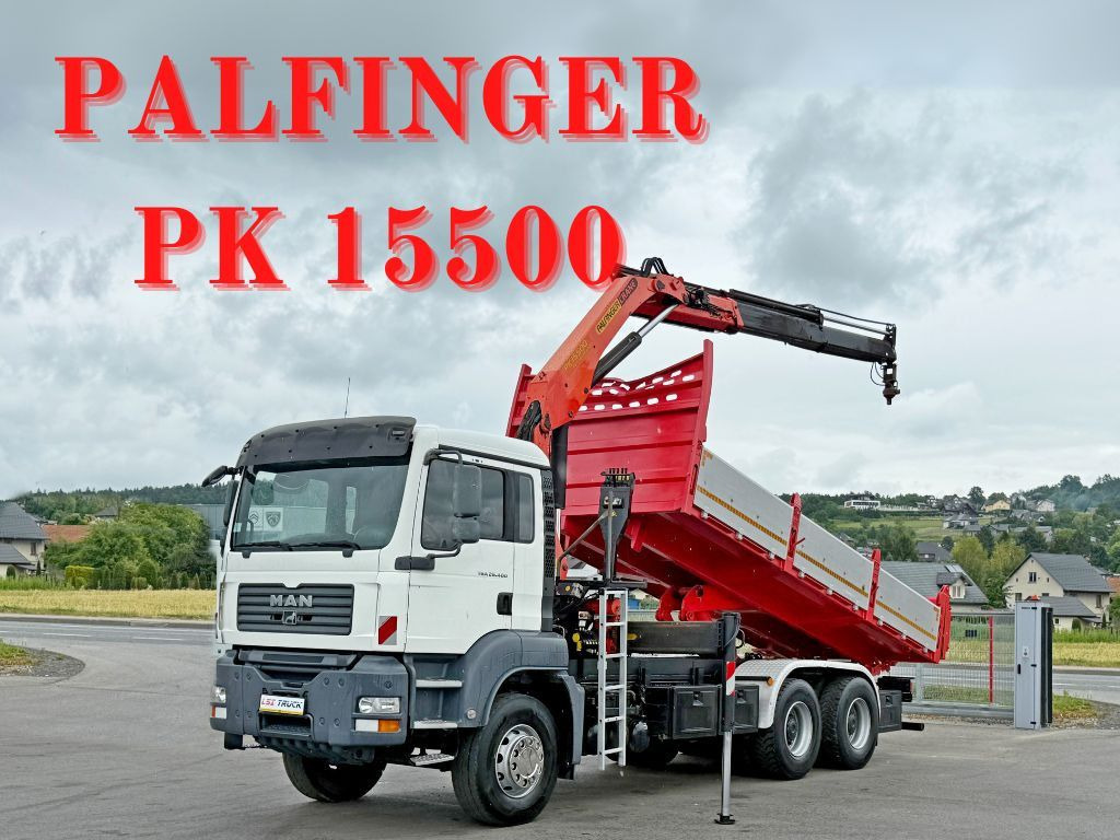 MAN TGA 26.400 * KIPPER 6,00m + PK 15500 * 6x4 * TOP - Kraanwagen: afbeelding 1 MAN TGA 26.400 * KIPPER 6,00m + PK 15500 * 6x4 * TOP - Kraanwagen: afbeelding 1