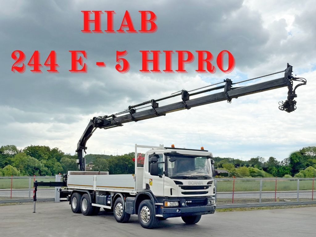 Scania P 410*PLATFORM 7,00m*HIAB 244 E-5 HIPRO+FUNK/8x4 Scania P 410*PRITSCHE 7,00m*HIAB 244 E-5 HIPRO+FUNK/8x4 - Kraanwagen, Vrachtwagen met open laadbak: afbeelding 1 Scania P 410*PLATFORM 7,00m*HIAB 244 E-5 HIPRO+FUNK/8x4 Scania P 410*PRITSCHE 7,00m*HIAB 244 E-5 HIPRO+FUNK/8x4 - Kraanwagen, Vrachtwagen met open laadbak: afbeelding 1
