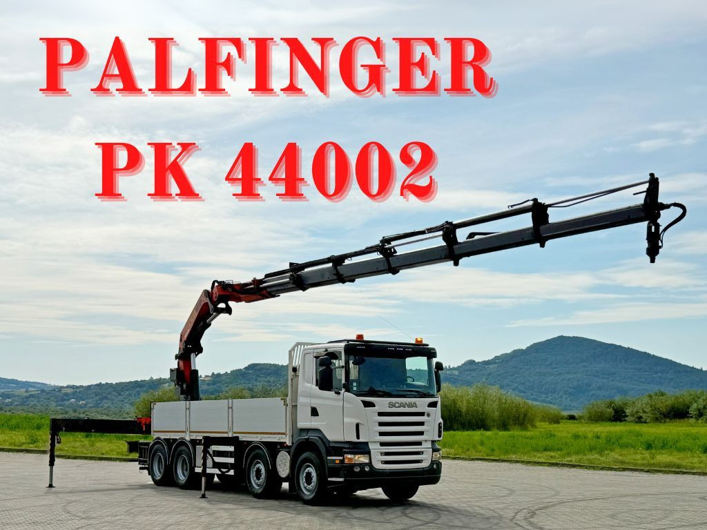 Scania R 420 PRITSCHE 6,47 m * PK 44002/FUNK * 8x4 /TOP - Kraanwagen: afbeelding 1 Scania R 420 PRITSCHE 6,47 m * PK 44002/FUNK * 8x4 /TOP - Kraanwagen: afbeelding 1
