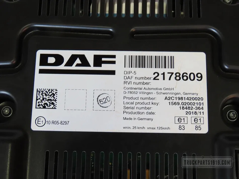 DAF 2178609 Instrumentenpaneel XF 106 - Elektrisch systeem voor Vrachtwagen: afbeelding 2 DAF 2178609 Instrumentenpaneel XF 106 - Elektrisch systeem voor Vrachtwagen: afbeelding 2