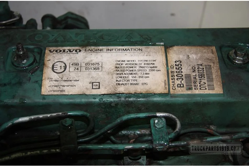 Volvo Engines & Parts Motor D7C 290 EC99 Euro 3 - Motor voor Vrachtwagen: afbeelding 4 Volvo Engines & Parts Motor D7C 290 EC99 Euro 3 - Motor voor Vrachtwagen: afbeelding 4