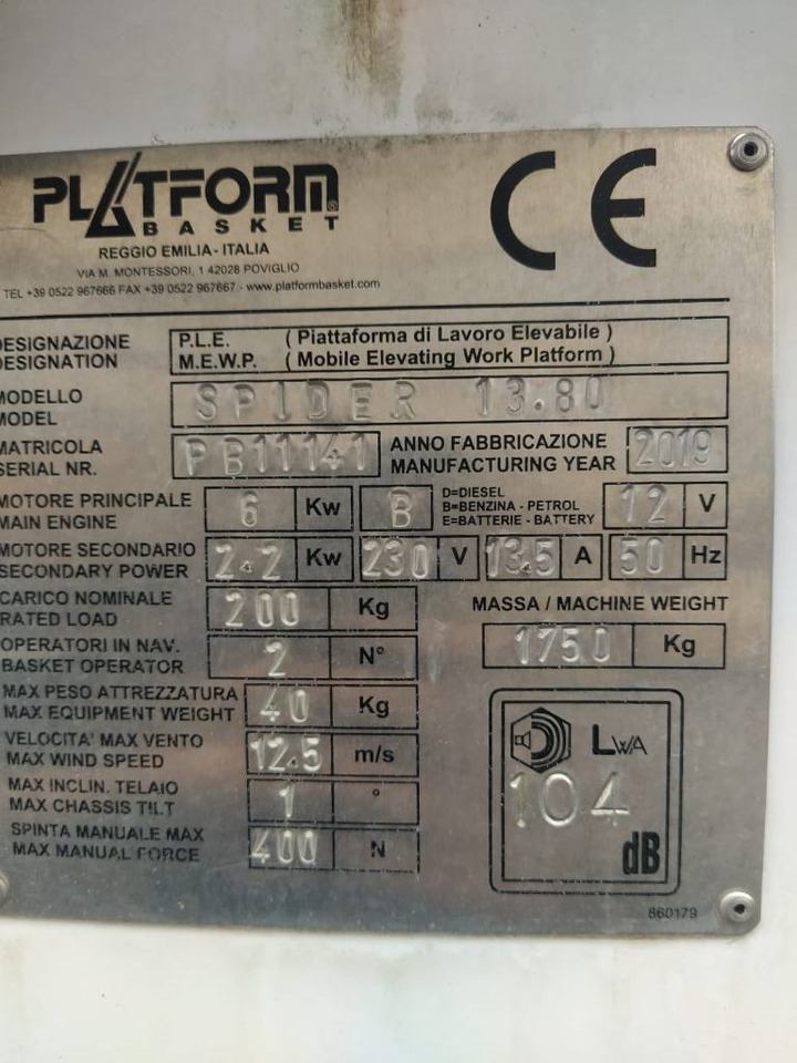Platform Basket 13.80 - Spinhoogwerker: afbeelding 4 Platform Basket 13.80 - Spinhoogwerker: afbeelding 4