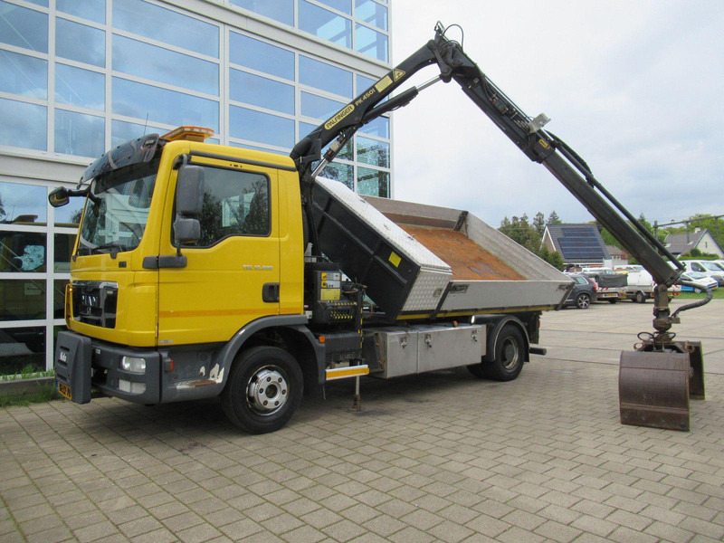 MAN TGL 12.220 4x2 EEV 3-Z. W. Kipper + Palfinger Kr - Vrachtwagen met open laadbak, Kraanwagen: afbeelding 3 MAN TGL 12.220 4x2 EEV 3-Z. W. Kipper + Palfinger Kr - Vrachtwagen met open laadbak, Kraanwagen: afbeelding 3