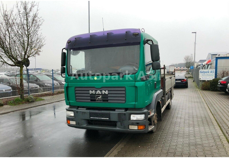 MAN TGL 8.180 Flatbed + Crane Hiab 055 - Vrachtwagen met open laadbak, Kraanwagen: afbeelding 1 MAN TGL 8.180 Flatbed + Crane Hiab 055 - Vrachtwagen met open laadbak, Kraanwagen: afbeelding 1