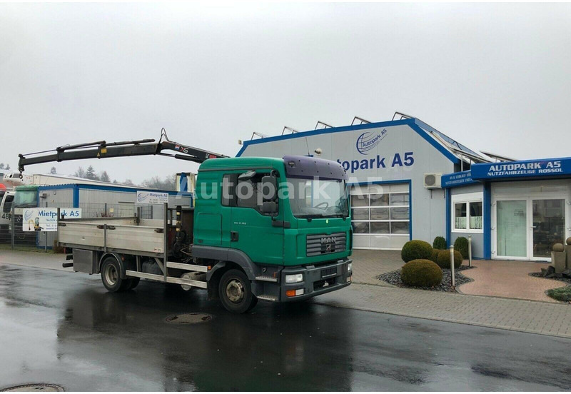 MAN TGL 8.180 Flatbed + Crane Hiab 055 - Vrachtwagen met open laadbak, Kraanwagen: afbeelding 2 MAN TGL 8.180 Flatbed + Crane Hiab 055 - Vrachtwagen met open laadbak, Kraanwagen: afbeelding 2