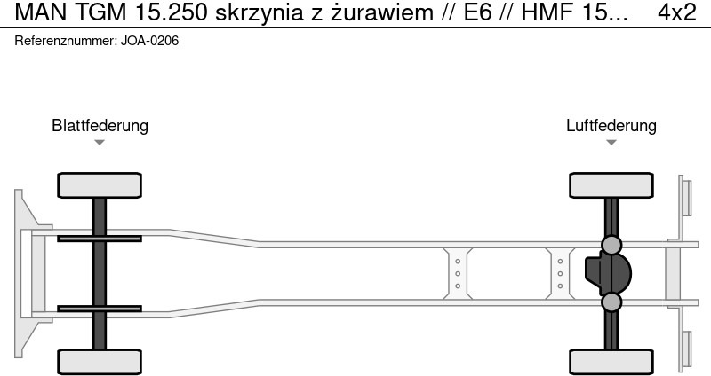 MAN TGM 15.250 skrzynia z żurawiem // E6 // HMF 1520 K1 HDS dzwig kr - Vrachtwagen met open laadbak, Kraanwagen: afbeelding 4 MAN TGM 15.250 skrzynia z żurawiem // E6 // HMF 1520 K1 HDS dzwig kr - Vrachtwagen met open laadbak, Kraanwagen: afbeelding 4