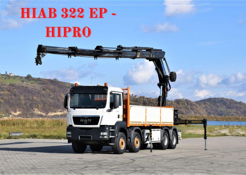 MAN TGS 35.440 * HIAB 322 EP-5HIPRO+FUNK / 8x4! - Vrachtwagen met open laadbak, Kraanwagen: afbeelding 1 MAN TGS 35.440 * HIAB 322 EP-5HIPRO+FUNK / 8x4! - Vrachtwagen met open laadbak, Kraanwagen: afbeelding 1