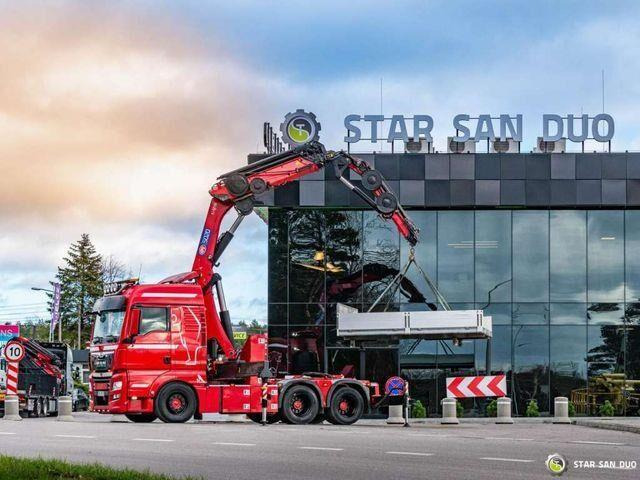 MAN TGX 28.500 6x2 HMF 5020K-RC Fly Jib Crane - Vrachtwagen met open laadbak, Kraanwagen: afbeelding 1 MAN TGX 28.500 6x2 HMF 5020K-RC Fly Jib Crane - Vrachtwagen met open laadbak, Kraanwagen: afbeelding 1