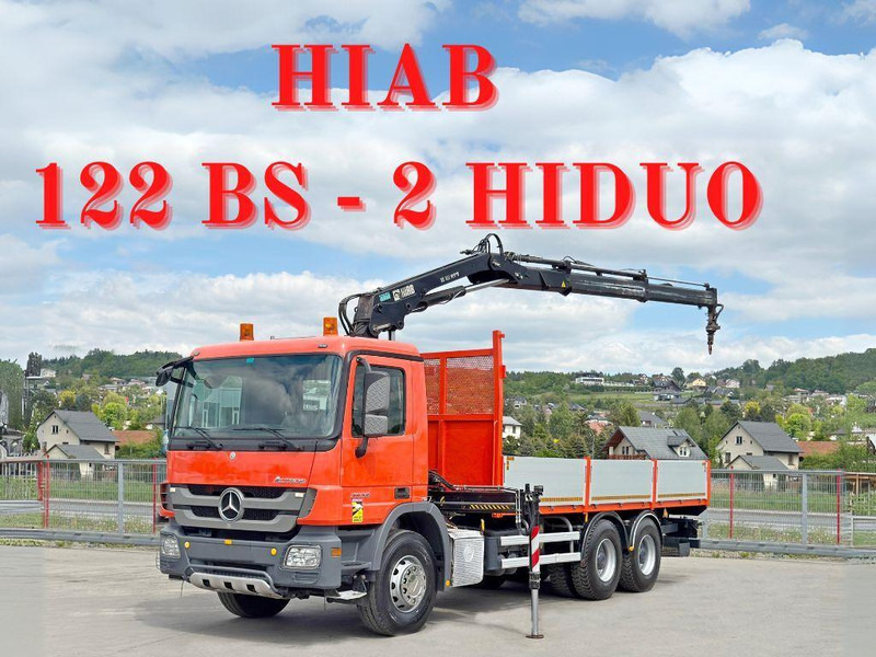 Mercedes-Benz ACTROS 2636 *HIAB 122 BS-2 HIDUO + FUNK/6x4 * TOP - Vrachtwagen met open laadbak, Kraanwagen: afbeelding 1 Mercedes-Benz ACTROS 2636 *HIAB 122 BS-2 HIDUO + FUNK/6x4 * TOP - Vrachtwagen met open laadbak, Kraanwagen: afbeelding 1