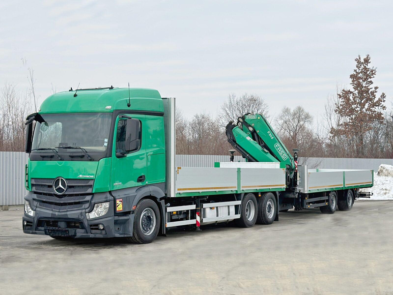 Mercedes-Benz ACTROS 2645 * FASSI F345.24 + FUNK + Anhänger - Vrachtwagen met open laadbak, Kraanwagen: afbeelding 4 Mercedes-Benz ACTROS 2645 * FASSI F345.24 + FUNK + Anhänger - Vrachtwagen met open laadbak, Kraanwagen: afbeelding 4