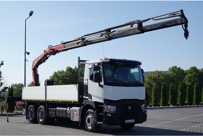 Renault C 380 / 6X4 / SKRZYNIOWY 6.4 M / + HDS FASSI F175A / MAX UDŹWIG - Vrachtwagen met open laadbak, Kraanwagen: afbeelding 1 Renault C 380 / 6X4 / SKRZYNIOWY 6.4 M / + HDS FASSI F175A / MAX UDŹWIG - Vrachtwagen met open laadbak, Kraanwagen: afbeelding 1