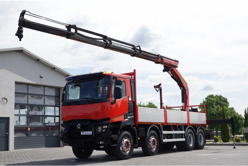 Renault C 430 / 8x4 / SKRZYNIOWY 7 M + HDS PALFINGER PK 24001-K C / WYSÓ - Vrachtwagen met open laadbak, Kraanwagen: afbeelding 2 Renault C 430 / 8x4 / SKRZYNIOWY 7 M + HDS PALFINGER PK 24001-K C / WYSÓ - Vrachtwagen met open laadbak, Kraanwagen: afbeelding 2