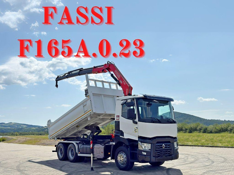 Renault C 430 * FASSI F165A.0.23 + FUNK * 6x4 - Kipper vrachtwagen, Kraanwagen: afbeelding 1 Renault C 430 * FASSI F165A.0.23 + FUNK * 6x4 - Kipper vrachtwagen, Kraanwagen: afbeelding 1