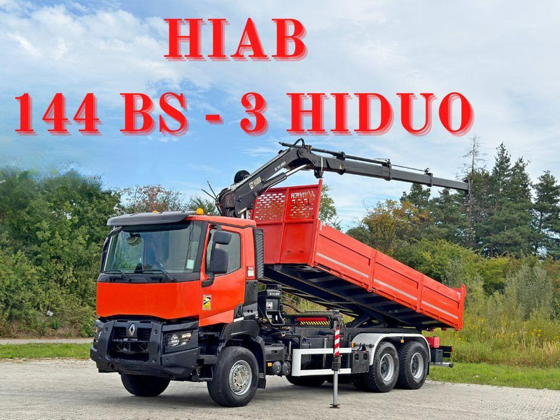 Renault K 380 * HIAB 144 BS - 3 HIDUO + FUNK * 6x4 * TOP - Kipper vrachtwagen, Kraanwagen: afbeelding 1 Renault K 380 * HIAB 144 BS - 3 HIDUO + FUNK * 6x4 * TOP - Kipper vrachtwagen, Kraanwagen: afbeelding 1