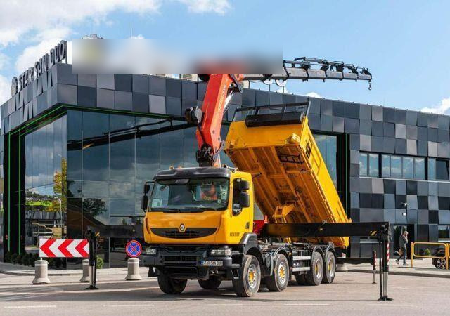 Renault KERAX 450 8x4 PALFINGER PK 60002 Crane Tipper - Kipper vrachtwagen, Kraanwagen: afbeelding 1 Renault KERAX 450 8x4 PALFINGER PK 60002 Crane Tipper - Kipper vrachtwagen, Kraanwagen: afbeelding 1