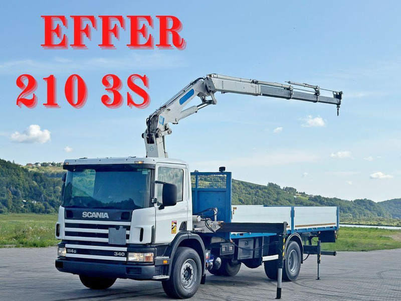 Scania 114 G 340 * PRITSCHE 7,00m * EFFER 210 3S + FUNK - Vrachtwagen met open laadbak, Kraanwagen: afbeelding 1 Scania 114 G 340 * PRITSCHE 7,00m * EFFER 210 3S + FUNK - Vrachtwagen met open laadbak, Kraanwagen: afbeelding 1