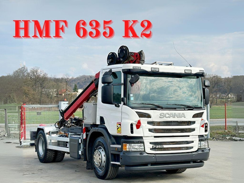 Scania P 250 * HMF 635 K2 + FUNK * TOPZUSTAND - Kipper vrachtwagen, Kraanwagen: afbeelding 1 Scania P 250 * HMF 635 K2 + FUNK * TOPZUSTAND - Kipper vrachtwagen, Kraanwagen: afbeelding 1