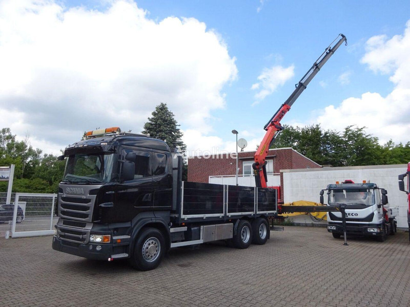 Scania R620 Flatbed + crane PK 22002 EH 6x2 - Vrachtwagen met open laadbak, Kraanwagen: afbeelding 1 Scania R620 Flatbed + crane PK 22002 EH 6x2 - Vrachtwagen met open laadbak, Kraanwagen: afbeelding 1