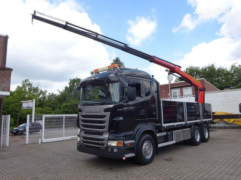 Scania R620 V8 6x2 Flatbed + Palfinger Crane PK 22002 EH - Vrachtwagen met open laadbak, Kraanwagen: afbeelding 1 Scania R620 V8 6x2 Flatbed + Palfinger Crane PK 22002 EH - Vrachtwagen met open laadbak, Kraanwagen: afbeelding 1