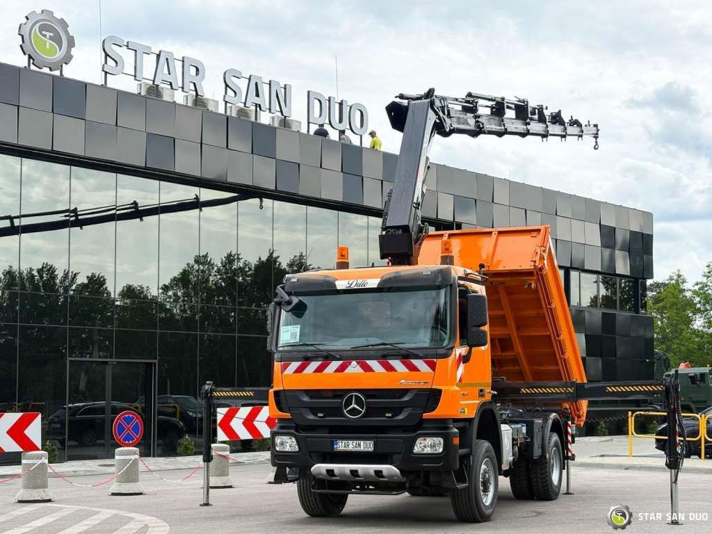 Kipper vrachtwagen Mercedes-Benz  Actros 1841 AK 4x4 Hiab 288E-7 Crane Kipper: afbeelding 5