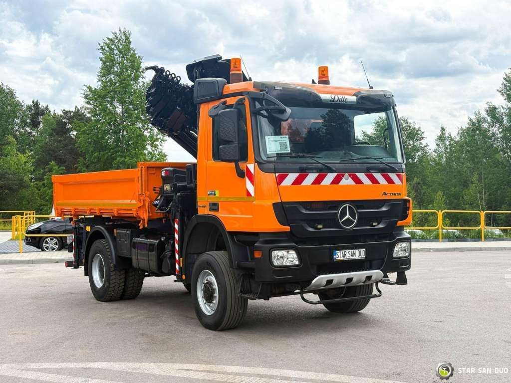Kipper vrachtwagen Mercedes-Benz  Actros 1841 AK 4x4 Hiab 288E-7 Crane Kipper: afbeelding 9