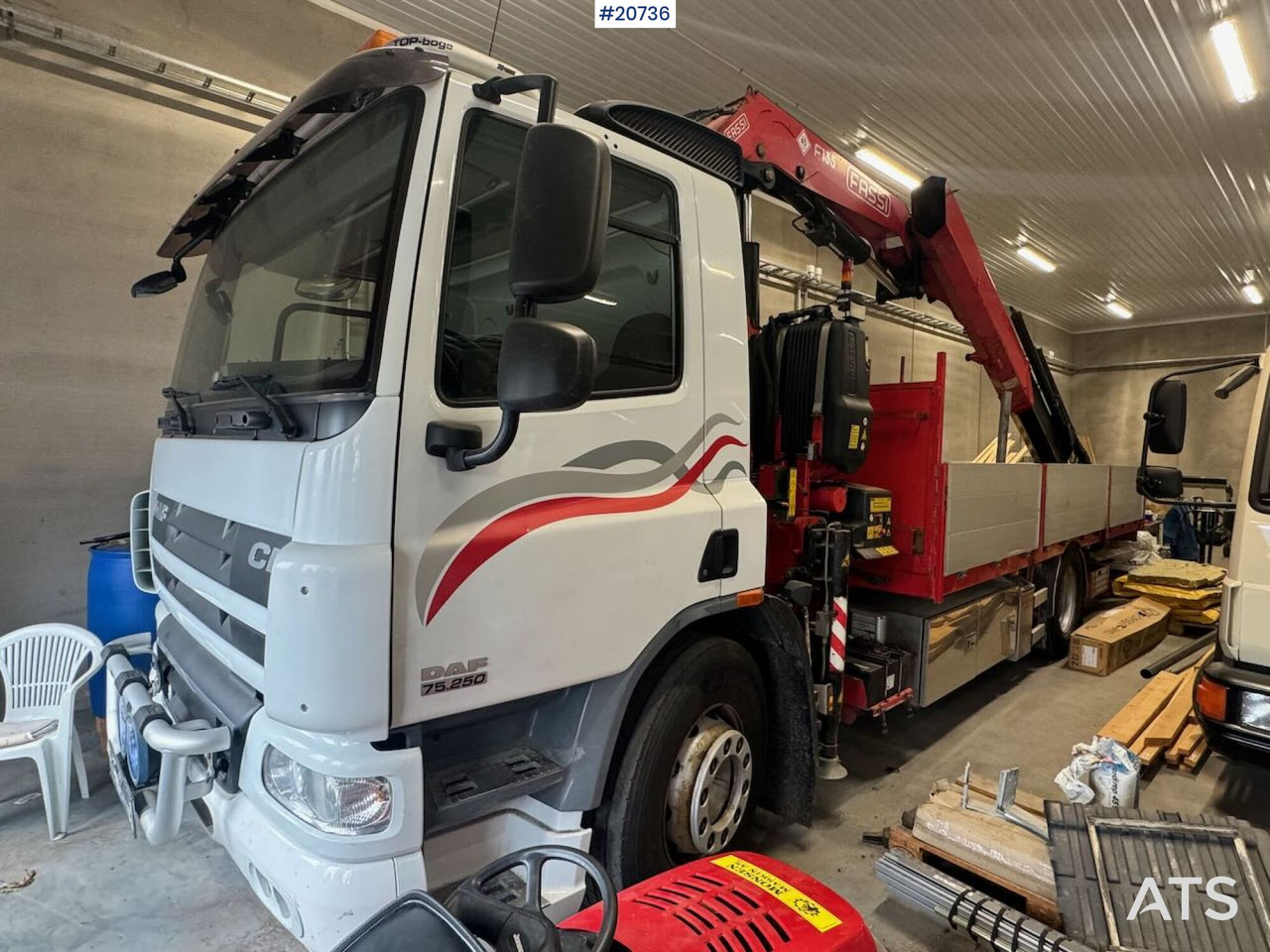 DAF CF75.250 - Vrachtwagen met open laadbak, Kraanwagen: afbeelding 1 DAF CF75.250 - Vrachtwagen met open laadbak, Kraanwagen: afbeelding 1