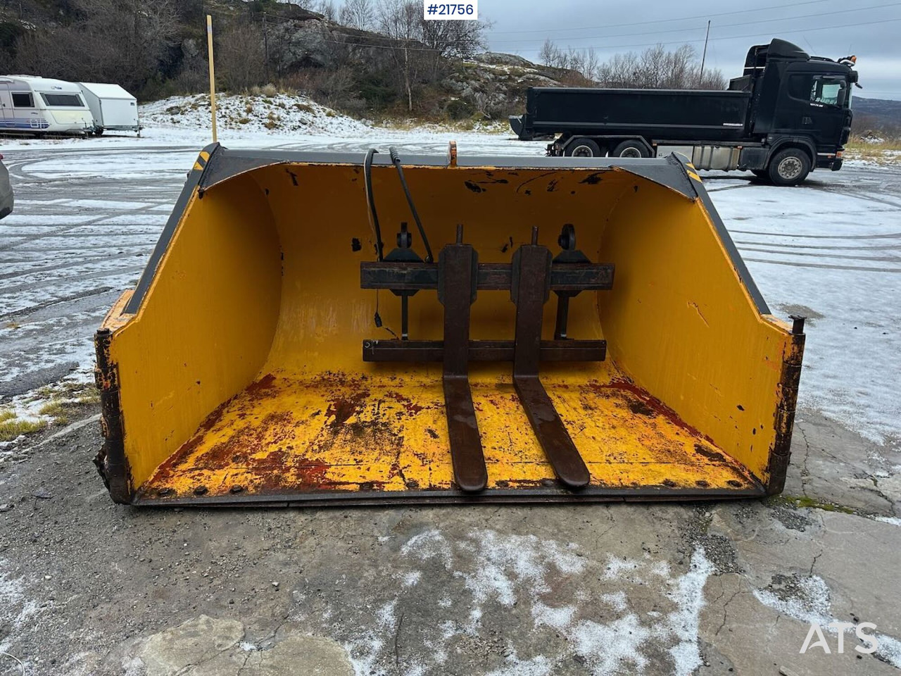 Klappvingeskuffe til hjullaster - Voorladerbak: afbeelding 1 Klappvingeskuffe til hjullaster - Voorladerbak: afbeelding 1