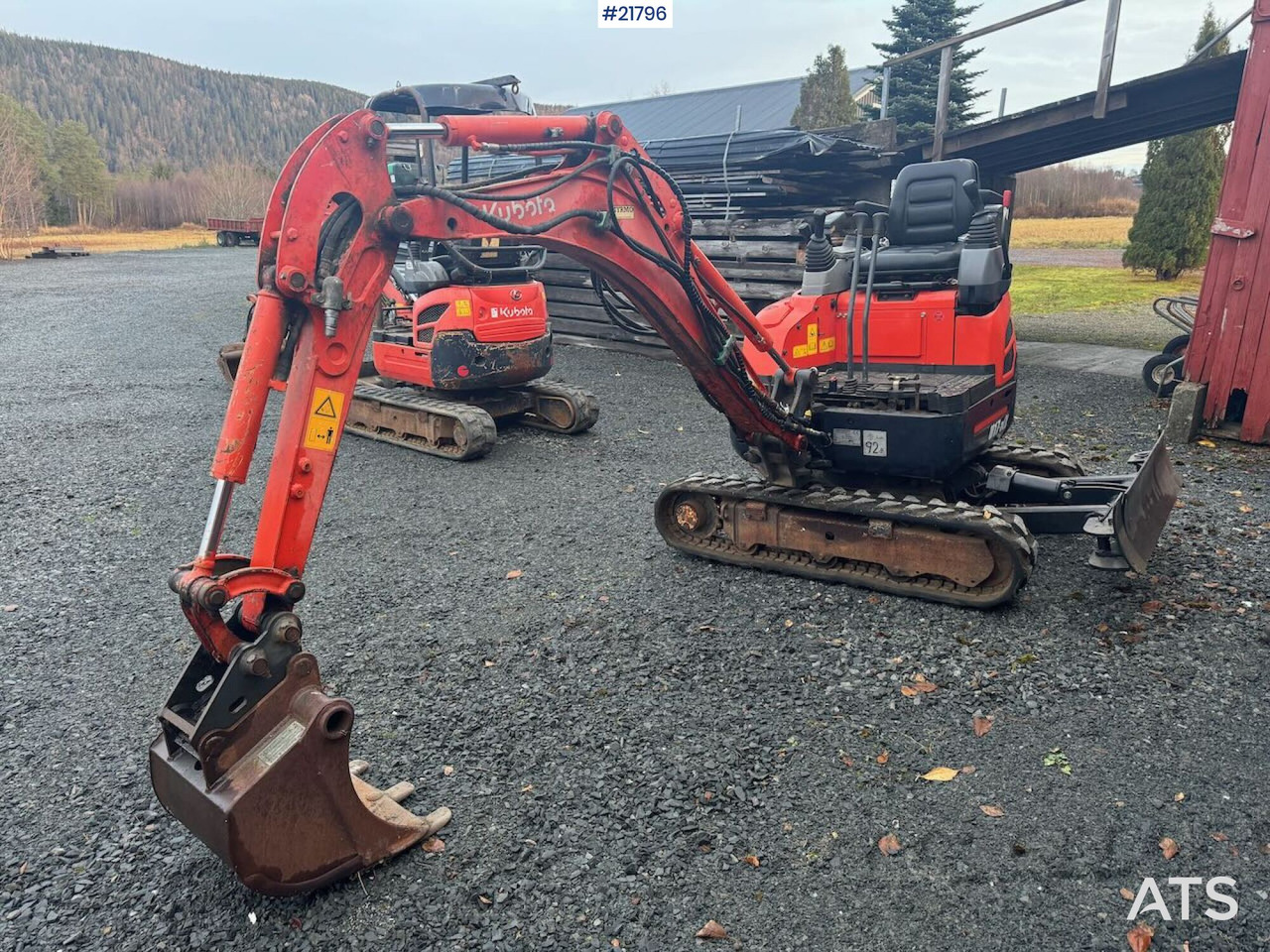 Kubota U17-3a Beltegraver m/ pusseskuffe. Spesialbygd for flytting med hellikopter. - Minigraafmachine: afbeelding 4 Kubota U17-3a Beltegraver m/ pusseskuffe. Spesialbygd for flytting med hellikopter. - Minigraafmachine: afbeelding 4