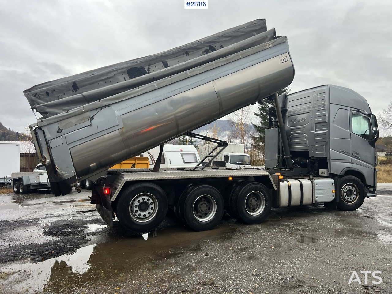 Kipper vrachtwagen Volvo FH540 8x4 asfaltbil m/ mtdk k218 2 akslet asfalthenger: afbeelding 6