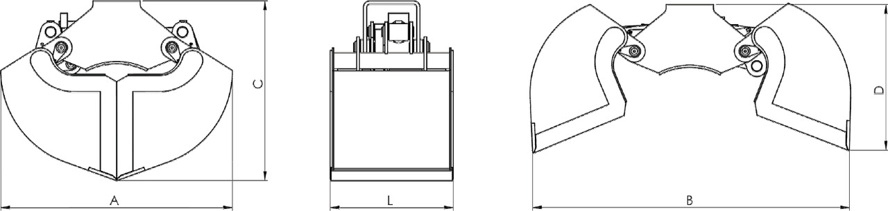 Clamshell bucket with sidewalls BV-L 320 - Overslaggrijper voor Autolaadkraan: afbeelding 3 Clamshell bucket with sidewalls BV-L 320 - Overslaggrijper voor Autolaadkraan: afbeelding 3