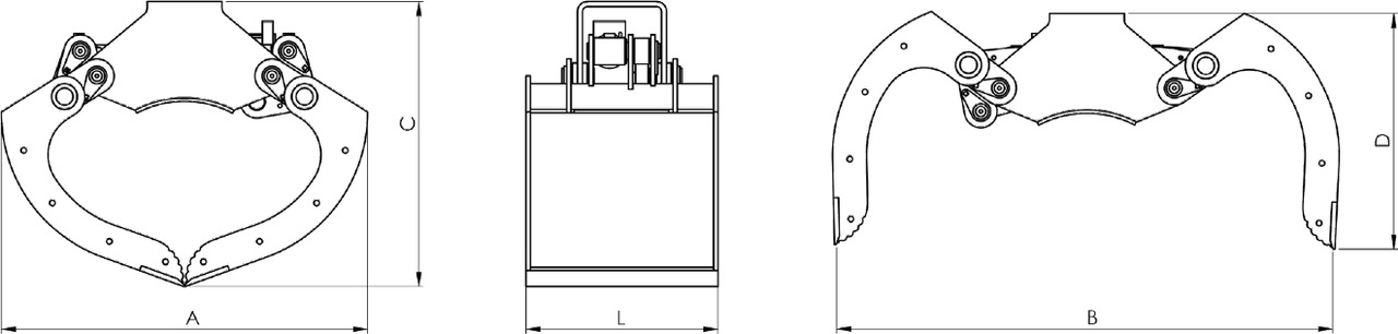 Pearced clamshell buckets withouth side-walls BV-MR 125 SG - Overslaggrijper voor Autolaadkraan: afbeelding 3 Pearced clamshell buckets withouth side-walls BV-MR 125 SG - Overslaggrijper voor Autolaadkraan: afbeelding 3