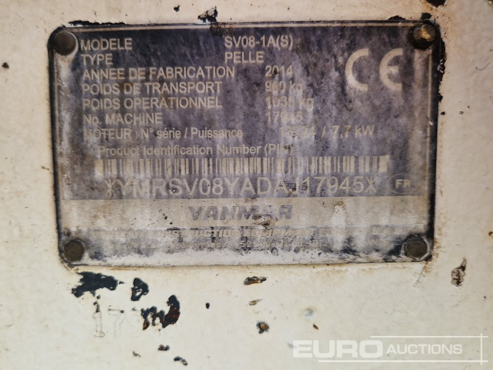 Minigraafmachine 2014 Yanmar SV08-1A (S): afbeelding 29