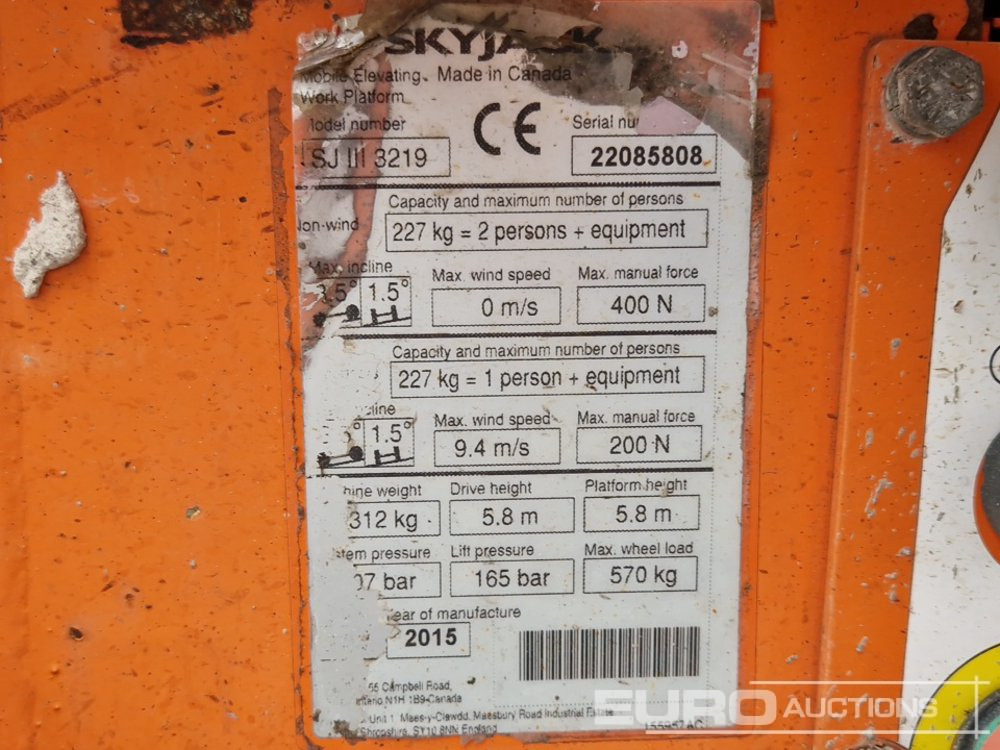 Hoogwerker 2015 SkyJack SJ111-3219: afbeelding 22