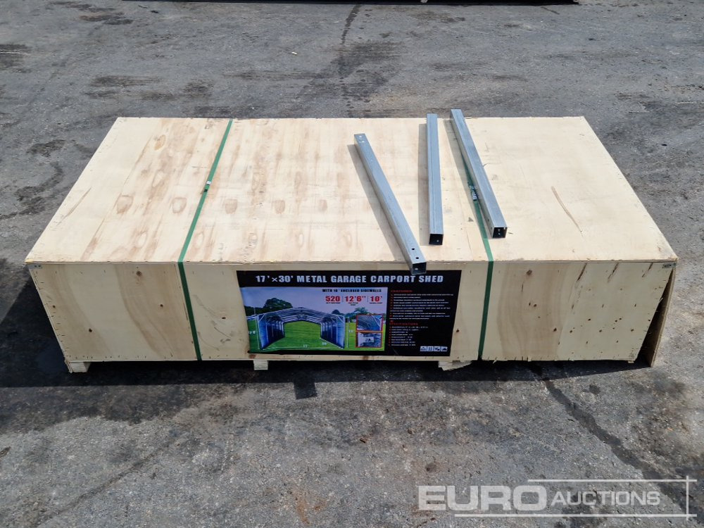 Unused 2025 17'x30' Metal Garage Carport Shed in 2.1x1x0.6m Transport Box - Wooncontainer: afbeelding 1 Unused 2025 17'x30' Metal Garage Carport Shed in 2.1x1x0.6m Transport Box - Wooncontainer: afbeelding 1