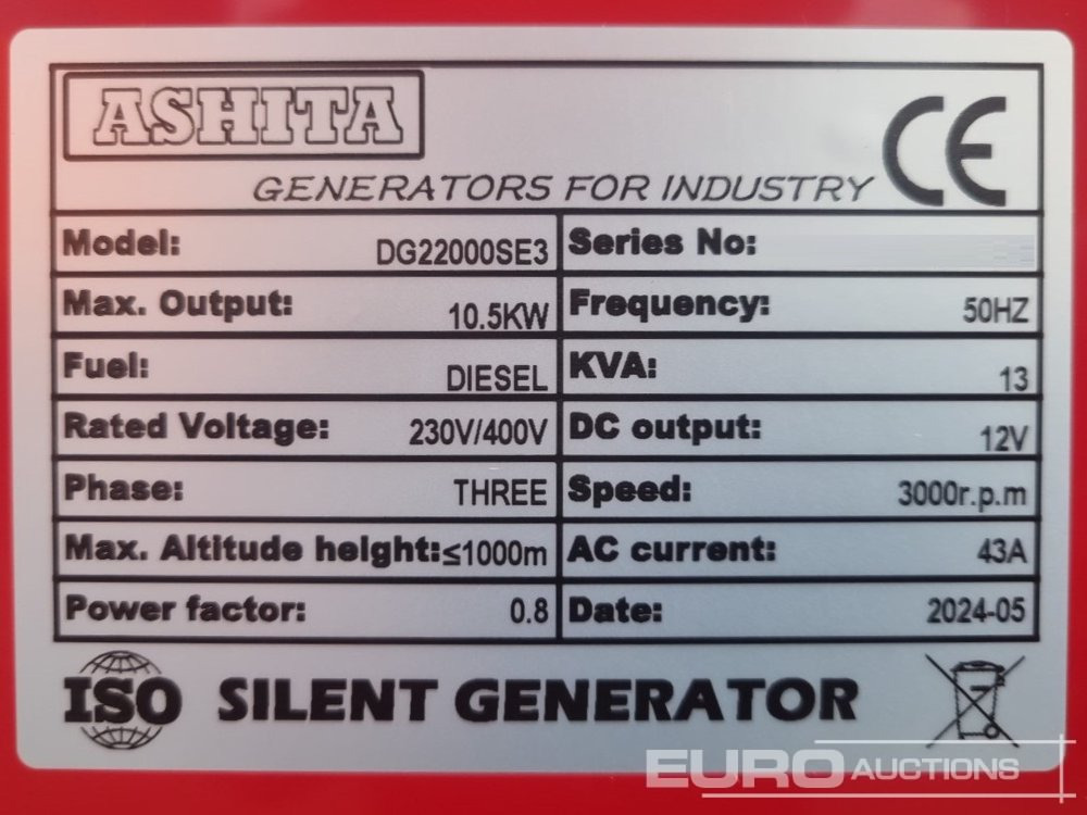 Industrie generator Unused Ashita Power DG22000SE3: afbeelding 14 Industrie generator Unused Ashita Power DG22000SE3: afbeelding 14