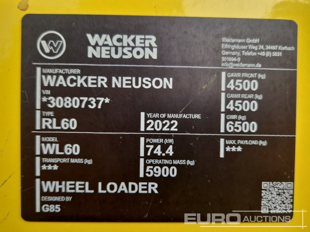 Wiellader Unused Wacker Neuson WL60: afbeelding 31