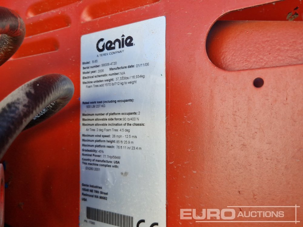 Hoogwerker Genie S85: afbeelding 26 Hoogwerker Genie S85: afbeelding 26