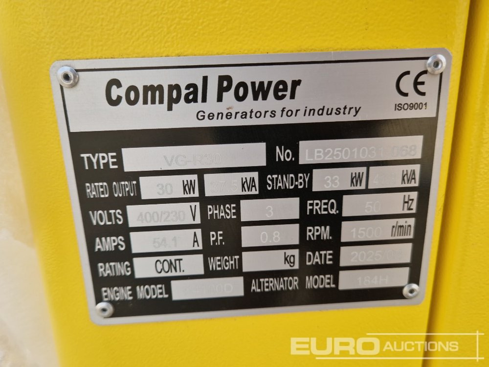 Industrie generator Unused 2025 Compal Power VG-R30: afbeelding 13
